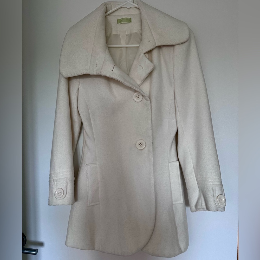 Elegant Cream Pea Coat